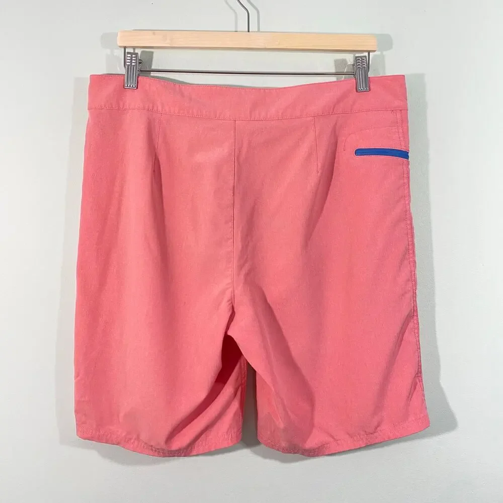Vineyard Vines Men Pink Logo Patch Swim Trunk Size 32